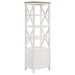 Hollis 4-shelf Wood Media Tower with Drawers Brown and White