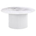Rowena 2-piece Coffee and End Table Set White Faux Marble