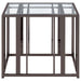 Adri Rectangular Glass Top Side End Table Black Nickel