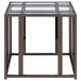 Adri Rectangular Glass Top Side End Table Black Nickel