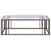 Adri Rectangular Glass Top Coffee Table Black Nickel