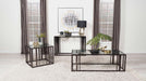 Adri Rectangular Glass Top Coffee Table Black Nickel