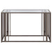 Adri Glass Top Entryway Console Table Black Nickel