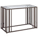 Adri Glass Top Entryway Console Table Black Nickel