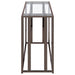 Adri Glass Top Entryway Console Table Black Nickel
