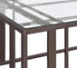 Adri Glass Top Entryway Console Table Black Nickel