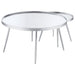 Kaelyn 2-Piece Round Mirror Top Nesting Coffee Table Chrome