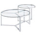 Delia 2-Piece Round Glass Top Nesting Coffee Table Chrome