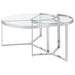 Delia 2-Piece Round Glass Top Nesting Coffee Table Chrome
