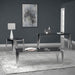 Square Smoked Glass Top Stainless Steel End Table Chrome
