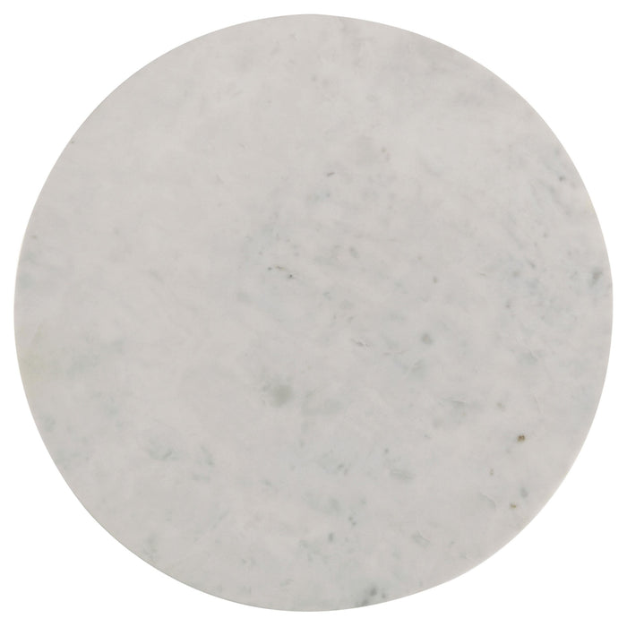 Astoria Round Genuine Marble Side End Table White