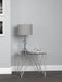 Chalet Square Smoked Glass Top End Table Chrome