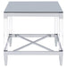 Lindley Square Tempered Mirror Acrylic Side End Table Chrome