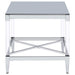 Lindley Square Tempered Mirror Acrylic Side End Table Chrome