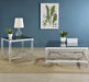 Lindley Square Tempered Mirror Acrylic Side End Table Chrome