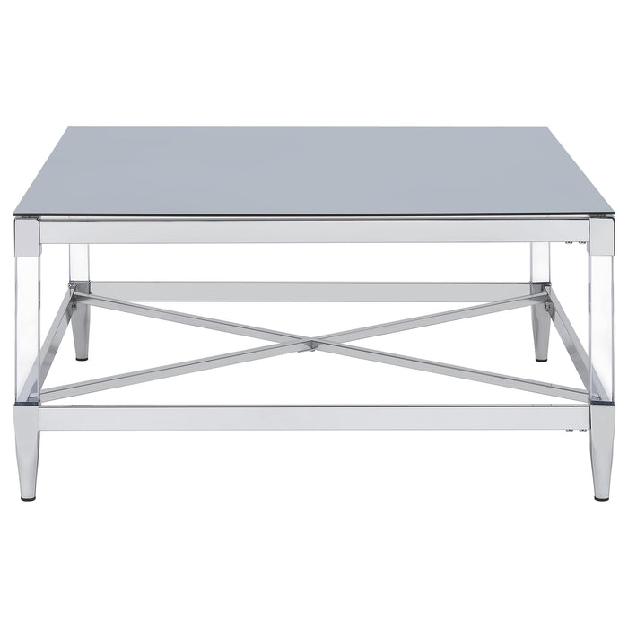 Lindley 3-piece Square Coffee and End Table Set Chrome