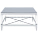 Lindley Square Tempered Mirror Acrylic Coffee Table Chrome