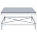 Lindley Square Tempered Mirror Acrylic Coffee Table Chrome
