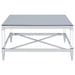 Lindley Square Tempered Mirror Acrylic Coffee Table Chrome