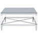 Lindley Square Tempered Mirror Acrylic Coffee Table Chrome
