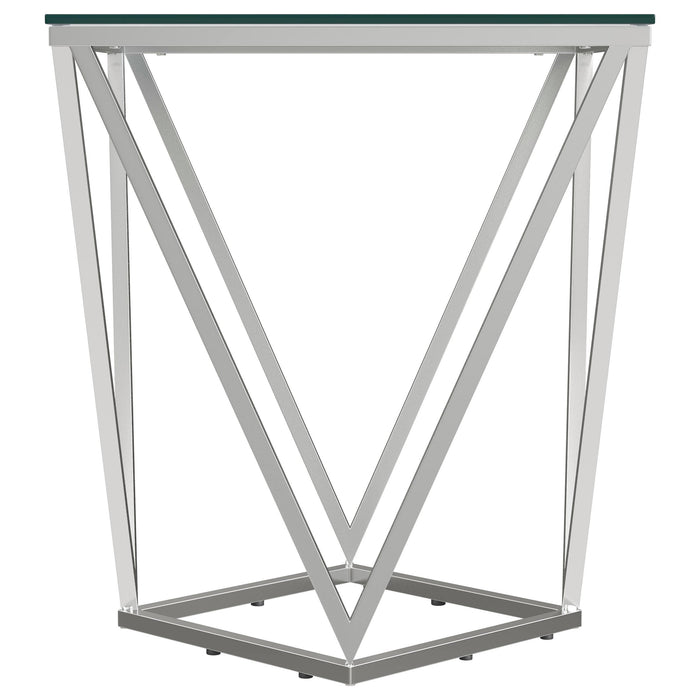 Brittania 2-piece Square Coffee and End Table Set Nickel