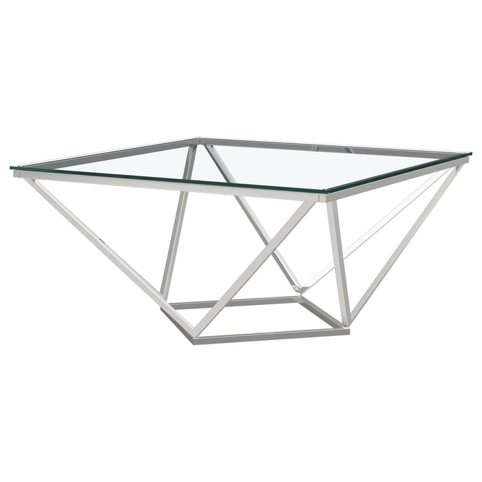 Brittania 2-piece Square Coffee and End Table Set Nickel