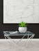 Brittania Square Glass Top Geometric Coffee Table Nickel