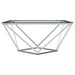 Brittania Square Glass Top Geometric Coffee Table Nickel