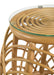Dahlia Round Glass Top Woven Rattan End Table Natural