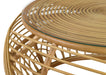 Dahlia Round Glass Top Woven Rattan Coffee Table Natural
