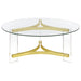Janessa 2-piece Acrylic Coffee and End Table Set Matte Brass