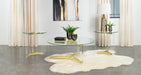 Janessa 3-piece Acrylic Coffee and End Table Set Matte Brass