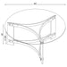 Janessa Round Glass Top Acrylic Leg Coffee Table Matte Brass