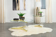 Janessa Round Glass Top Acrylic Leg Coffee Table Matte Brass