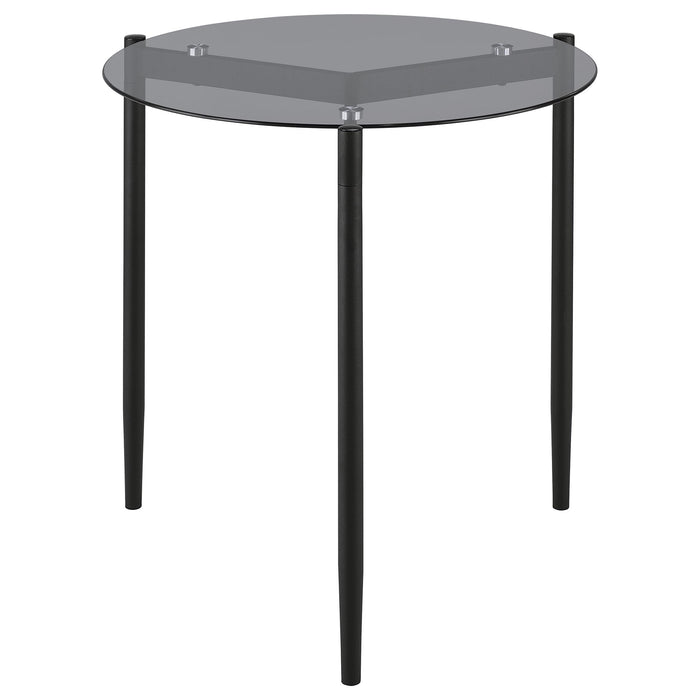 Rosalie Round Smoked Glass Top End Table Grey