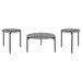 Rosalie 3-piece Round Coffee and End Table Set Grey