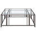 Adri Square Glass Top Coffee Table with Casters Black Nickel