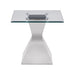 Jenny Glass Top Stainless Steel Side End Table Chrome