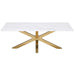 Visalia Faux Marble Top Stainless Steel Coffee Table Gold