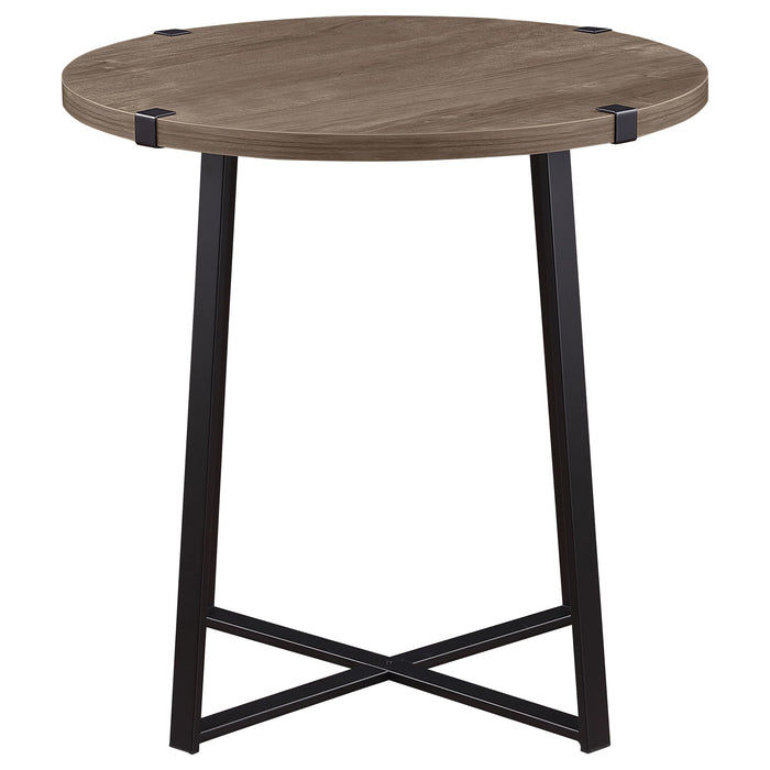 Marcus 2-piece Round Coffee and End Table Set Light Brown