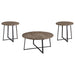 Marcus 3-piece Round Coffee and End Table Set Light Brown