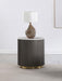 Jason Round Marble Top Side End Table White and Charcoal
