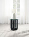 Acklin Round Clear Glass Top Side End Table Black