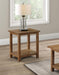 Payne Wood End Table with Shelf Distressed Brown