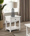 Payne 1-drawer Wood End Table with Shelf Distressed White