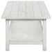 Payne Wood Coffee Table with Shelf Distressed White