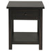 Payne 1-drawer Wood End Table with Shelf Distressed Java