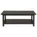 Payne Wood Coffee Table with Shelf Distressed Java