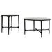 Hermas 2-piece Round Marble Coffee and End Table Set White