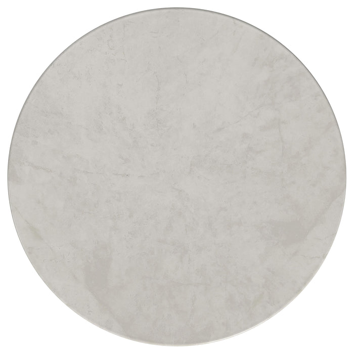 Hermas 3-piece Round Marble Coffee and End Table Set White